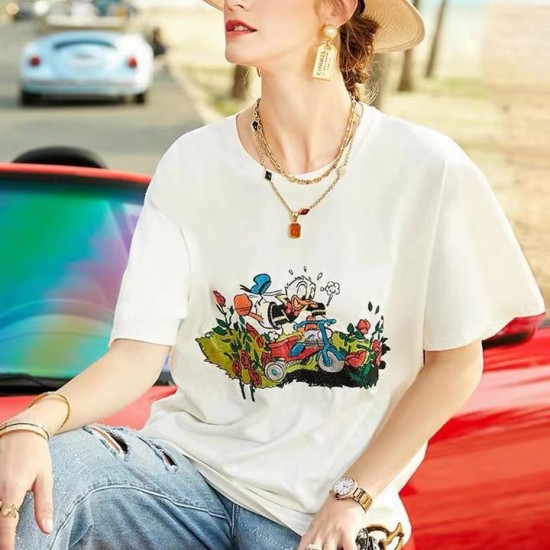 Disney x Gucci Donald Duck embroidery T-shirt