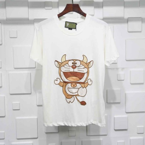 Gucci Doraemon T-shirt embroidery Pure cotton Mens WMNS