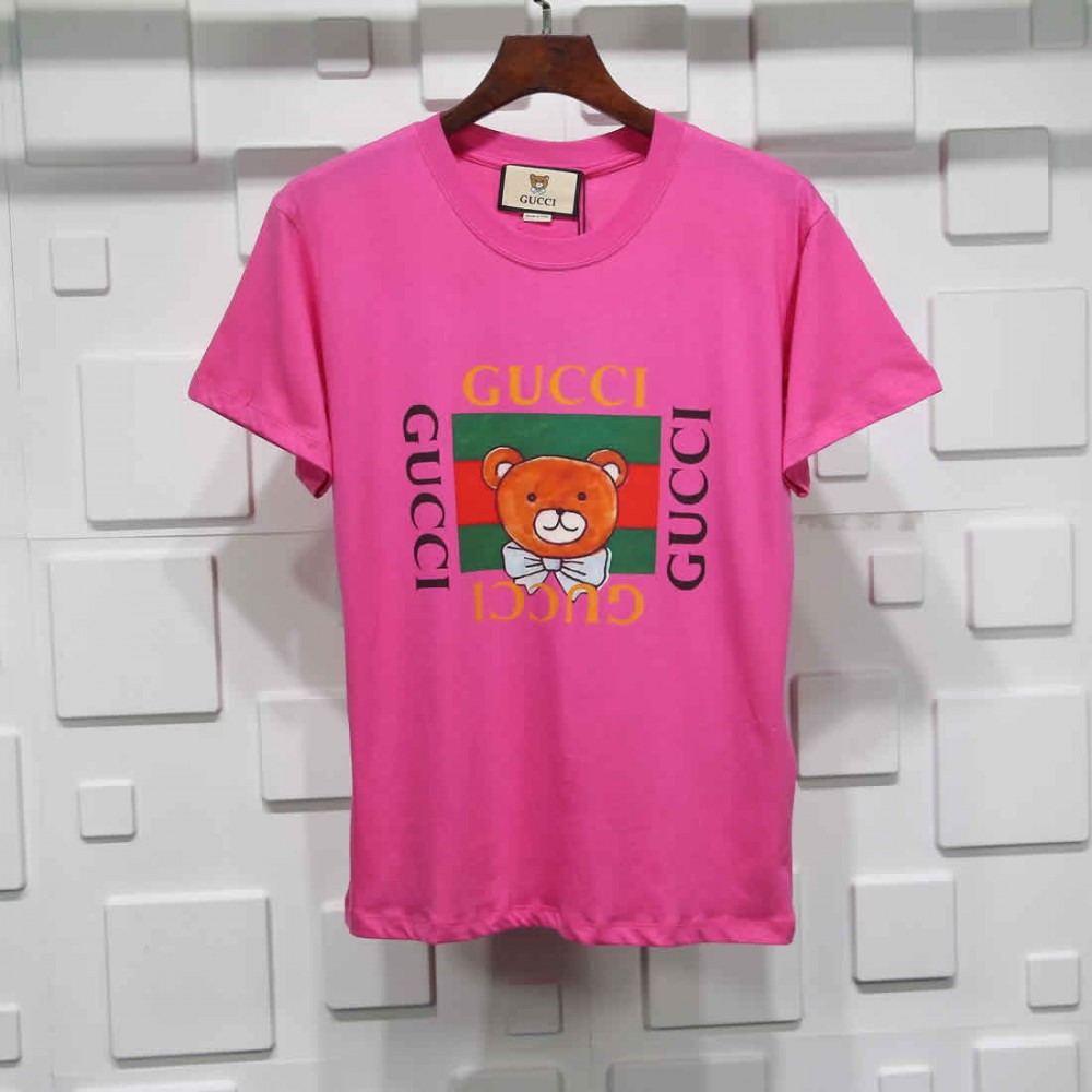 Gucci Teddy bear T-shirt embroidery Pure cotton