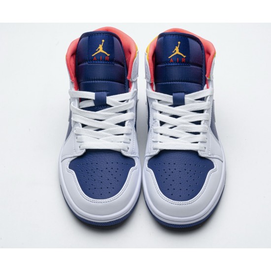 Nike Air Jordan 1 Mid Royal Blue Laser Orange 554724-131