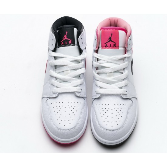 Nike Air Jordan 1 Mid White Black Hyper Pink 555112-106