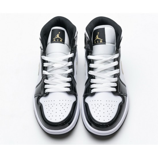 Nike Air Jordan 1 Mid Gold Patent Leather 852542-007