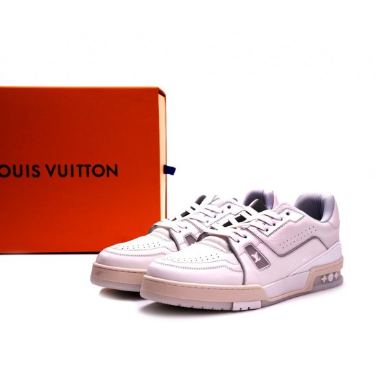 Louis Vuitton Trainer White Litchi Pattern