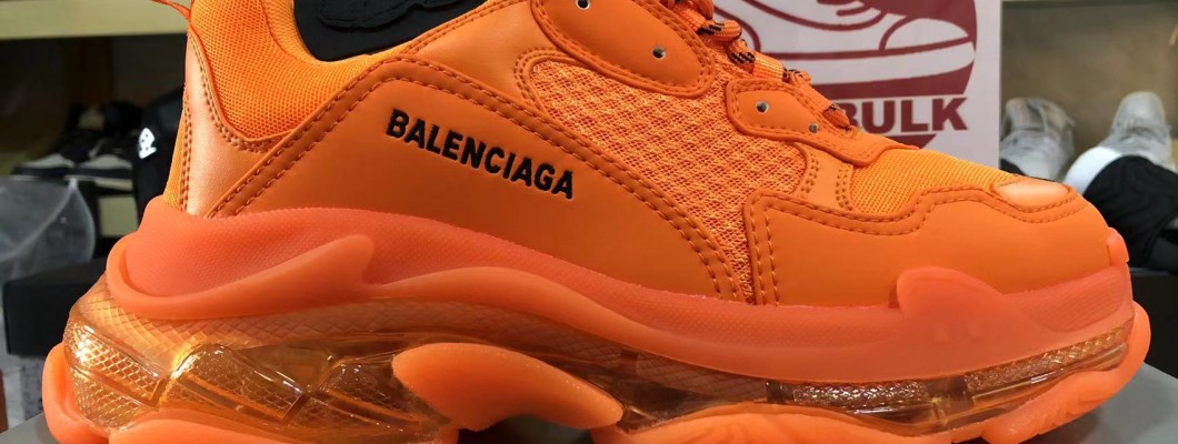 Balenciaga Triple S Orange Kickbulk Sneaker shoes retail wholesale free shipping
