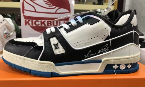 Louis Vuitton Trainer Black Blue GO122011 Kickbulk LV Sneaker shoes reviews camera photos