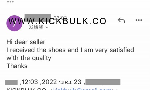 Received a review from a new customer yesterday,Kickbulk Sneaker shoes retail wholesale