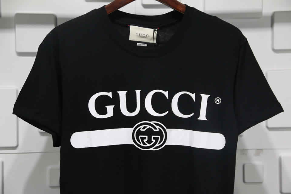 Gucci Black White Crossbar T Shirt Printing Pure Cotton 10 - www.kickbulk.org