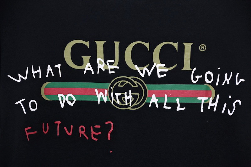 Gucci T Shirt Signature Graffiti Pure Cotton White Black 9 - www.kickbulk.org
