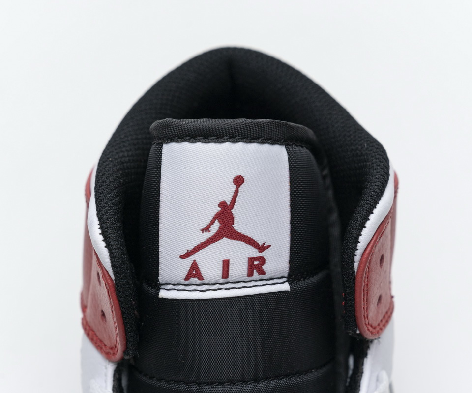 Nike Air Jordan 1 Mid White Black Gym Red 554724 116 10 - www.kickbulk.org