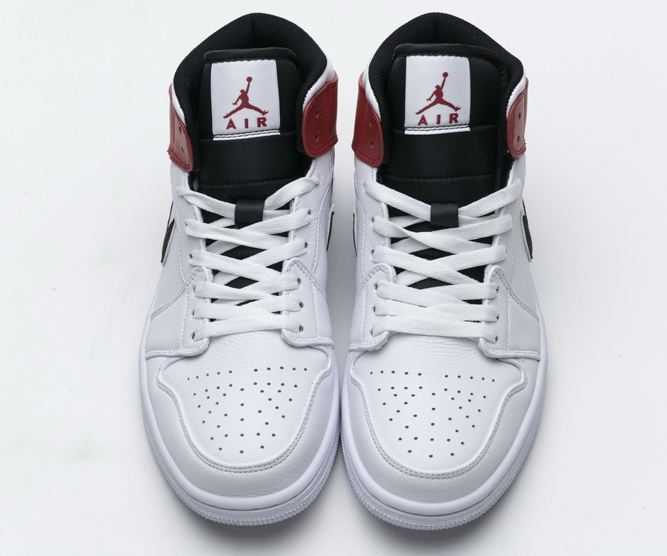 Nike Air Jordan 1 Mid White Black Gym Red 554724 116 2 - www.kickbulk.org