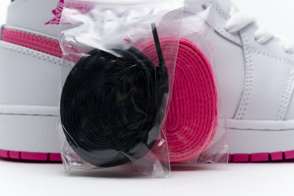 Nike Air Jordan 1 Mid White Black Hyper Pink 555112 106 18 - www.kickbulk.org