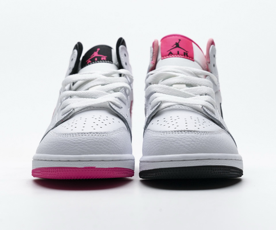 Nike Air Jordan 1 Mid White Black Hyper Pink 555112 106 6 - www.kickbulk.org