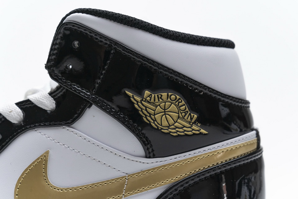 Nike Air Jordan 1 Mid Gold Patent Leather 852542 007 16 - www.kickbulk.org
