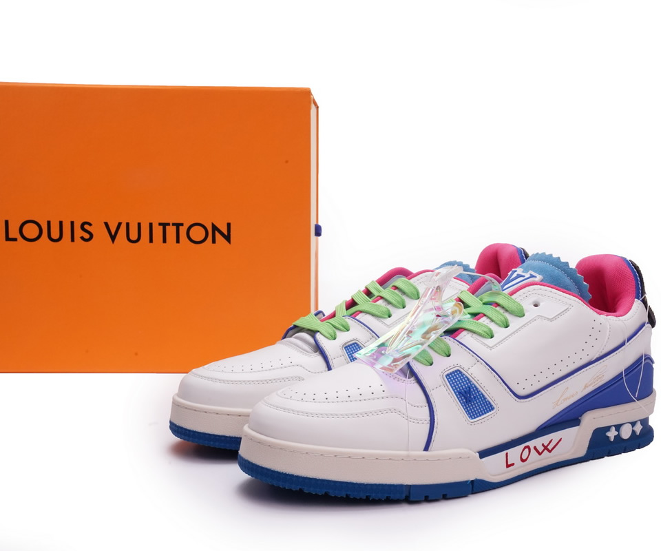 Louis Vuitton Trainer White Pink Blue Ms0223 2 - www.kickbulk.org