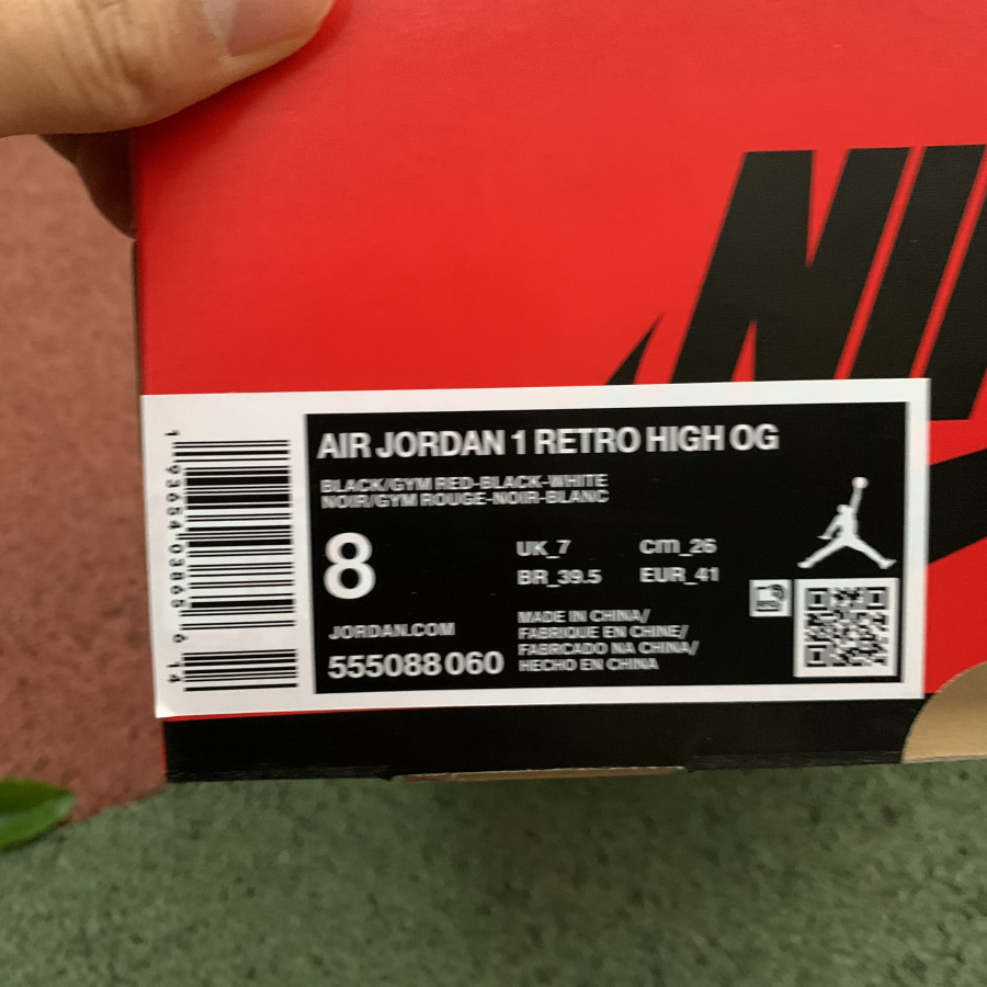 Nike Air Jordan 1 Retro High Og Black Gym Red 555088 060 20 - www.kickbulk.org