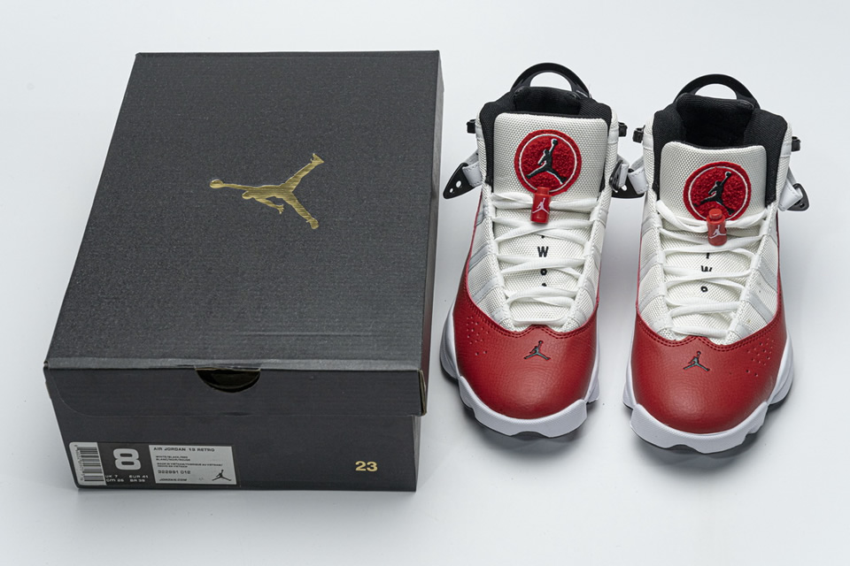 Nike Jordan 6 Rings Bg Basketball Shoes White Red Lifestyle 323419 120 6 - www.kickbulk.org